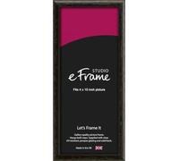 eFrame 4x10inch Frame - Versatile Open Grain Black Wood 10x4inch Picture Frame (10.2x25.4cm) / 4x10inch Black Photo Frame. Fitted with Clear Perspex (Non-Glass), 2mm MDF Back and Wall Hanging Fixings