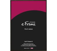 eFrame A1 Frame - Versatile Open Grain Black Wood A1 Picture Frame (59.4x84.1cm) / A1 Black Photo Frame. Fitted with Clear Perspex (Non-Glass), 2mm MDF Back and Wall Hanging Fixings