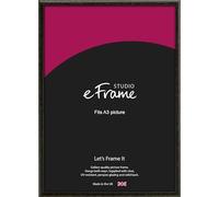 eFrame A3 Frame - Versatile Open Grain Black Wood A3 Picture Frame (29.7x42cm) / A3 Black Photo Frame. Fitted with Clear Perspex (Non-Glass), 2mm MDF Back and Wall Hanging Fixings