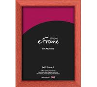 eFrame A6 Frame - Faded Open Grain Red Wood A6 Picture Frame (10.5x14.8cm) / A6 Red Photo Frame. Fitted with Clear Perspex (Non-Glass), 2mm MDF Back and Wall Hanging Fixings