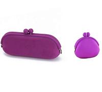Efreecity Silicone Coin Purse/Multi Case Mothers' Day's Gift (purple coin bag+eyeglass case)