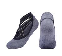 EFRJUWI 4 Pairs Women Bandage Yoga Socks Anti-Slip Quick-Dry Damping Pilates Ballet Good Grip For Cotton(Dark Grey)