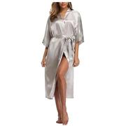 EFRJUWI Black Women Silk Rayon Robe Sexy Long Lingerie Sleepwear Kimono Yukata Nightgown Plus Size S M L XL XXL XXXL(Green,XXXL)