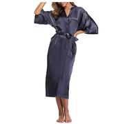 EFRJUWI Black Women Silk Rayon Robe Sexy Long Lingerie Sleepwear Kimono Yukata Nightgown Plus Size S M L XL XXL XXXL(Gold,M)