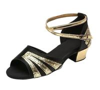 EFRJUWI Latin Dance Shoes Ladies Girls Tango Ballroom Salsa(Black phoenix tail,37)