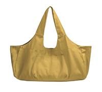 EFRJUWI Pilates Mat Bag National Style Printed Canvas Large Capacity Hand Bill Lading Shoulder Yoga Bag for Yoga, Pilates, Gym and Exercise(Yellow)