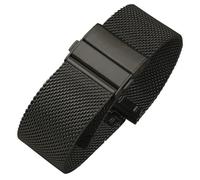 EFRJUWI Quick Release Milanese Strap Stainless Steel Mesh Watchbands 16mm 18mm 20mm 22mm With Double Press Butterfly Clasp(Black,20mm)