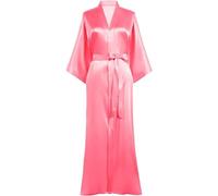 EFRJUWI Sexy women extra long bathrobe Silky Satin robe Charming Women's Lengthened Casual Bathrobe Long Sleeved Robe Homewear(Champagne,XXL)