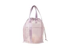 EFRJUWI Travel Mesh Cosmetic Bag Organizer Foldable Casual Drawstring Bags Rope Bundle Pocket Swim Washing(Light purple)