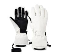 EFRJUWI Winter Ski Gloves Waterproof And Breathable Snow Hand Warming Cold Weathe Wrist Guard Riding Touch-Screen Work for Running Riding Driving(White,S)