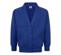 EFTINAN Girls Cardigan Sweatshirt 2 Front Pockets Raglan Sleeves Ribbing On Cuffs Welt & Neck Casual Or School Wear UK (UK, Age, 15 Years, 16 Years, Regular, Royal Blue)