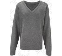 EFTINAN Unisex Premium V-Neck Knitted Jumper Long Sleeve Sweatshirt School Ages 2-18+ UK