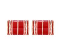 Efulgenz Bridal Indian Bangles for Women Punjabi Chuda Set Traditional Wedding Bridal Chura Acrylic Bracelet Bangle Set Fashion Jewelry for Women (64 Pcs), 10, Acrylic, no gemstone
