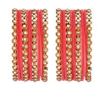 Efulgenz Indian Bangle Set Plain Velvet Bangles Crystal Rhinestone Bracelet Boho Bohemian Bracelet Metal Bangle Set Jewelry for Women, 2-6, Metal, No Gemstone