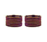 Efulgenz Indian Bangle Set Plain Velvet Bangles with Oxidized Metal Ball Bangle Bracelet Boho Bohemian Bracelet Metal Bangle Set Statement Fashion Jewelry for Women (26 Pcs), 2-2, Alloy, no gemstone