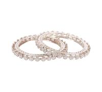 Efulgenz Indian Bangles for Women CZ Crystal Rhinestone Bracelet Bangle Set Bridal Indian Wedding Party Bangles Fashion Statement Jewelry for Women (2 Pcs), 10, Alloy, no gemstone