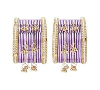Efulgenz Indian Bangles for Women Kashmiri Bangles Bracelet Set Boho Oxidized Faux Pearl Rhinestone Bracelet Glossy Metal Bangle Set Fashion Statement Bridal Wedding Jewelry for Women (32 Pcs), 2-6