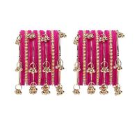 Efulgenz Indian Bangles for Women Kashmiri Bangles Bracelet Set Oxidized Boho Faux Pearl Bracelet Metal Bangle Set Fashion Statement Bridal Wedding Jewelry for Women (38 Pcs), 2-6, Alloy, no gemstone