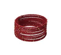 Efulgenz Indian Bangles for Women Silk Thread Bangles Bollywood Gold Tone Beads Silk Thread Wedding Bridal Bracelet Bangle Set for Women Fashion Jewelry (12 Pcs), 2-8, Metal, no gemstone
