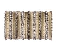 Efulgenz Indian Oxidized Jewelry for Navratri Indian Bangle Set Rhinestone Crystal Boho Oxidized Bracelet Metal Bangle Set Jewelry for Women, 2-4, Silver, 2-8, Alloy, no gemstone