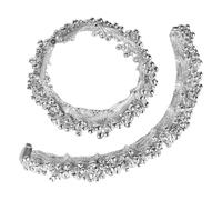 Efulgenz Silver Tone Indian Anklets for Women Bridal Ankle Wedding Bracelet Pair Ghungroo Anklet Set Dainty Chain Anklet with Bell Charms Ankle Jewelry Payal Beach Barefoot Feet Jewelry