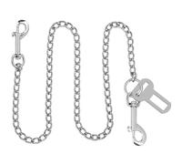 EFUTURETIME Dog Lead Chain Bite Resistant Stainless Steel 105 cm Dog Belt for Car, Safety Belt, Anti-Bite Lead for Small/Large Dogs, Cats