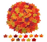 Efuwfugc Autumn Leaves,100 pcs artificial Leaves for Autumn Decorations, Fake Leaves for Seasonal Atmosphere Creation, Harvest Festival Decorations, Home Interior and Garden Landscape Decoration.