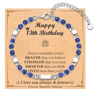 EFVISD 4-18 Year Old Girls Birthday Gifts, Sweet Tiny Gemstone Beaded Birthday Bracelets with Happy 4-18th Birthday Message Card for Daughter/Granddaughter/Niece/Sister/Best Friend, 6.7, Stone, no