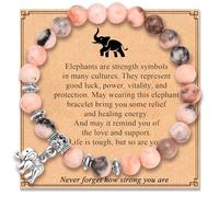 EFVISD Elephant Bracelet Gifts for Women - Get Well Soon & Breast Cancer Recovery Inspirational Gifts for Female Patients & Girls, 5 UK, Stone, no gemstone