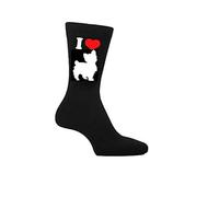 EFY I Love Yorkshire Terrier Mens Socks, China Mug and or Coaster. Heat Pressed Novelty Gift (Socks)