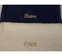 EFY OPULENCE Novelty Face Cloth Gift Set Arse Face Fanny Balls His Hers Nan Mrs Mr Gran (Duck Blue/White, Bum/Face)