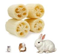 EFYUE 4Pcs Bunny Chew Toys for Rabbit, Organic Natural Loofah Toys.Suitable for Small Animals Such as Rabbits, Guinea Pigs and Hamsters.
