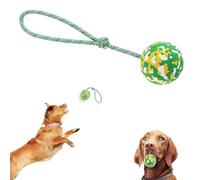 EFYUE Interactive Dog Toys Dog Toy Ball Interactive Natural Rubber Dog Rope Ball A Bite Resistant Ball A Toy Ball for Small and Medium-Sized Dogs (Camo Green)