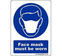 EG Face Mask Must Be Worn Vinyl Laminated Waterproof Sticker Sign Decal - Business - Customer - Office - Workplace - Shop - Cafe - Work - by Ellis Graphix