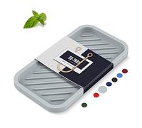 EG-SIPRO Sponge Holder for Kitchen Sink,Large 10" Kitchen Sink Organizer Tray Kitchen Soap Tray Silicone Soap Holder Sponge Caddy Bathroom Counter Tray for Soap Dispenser,Scrubber
