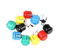 EG STARTS 12x 24mm OEM Arcade Buttons Switch Perfect Replace for Sanwa OBSF-24 Push Button DIY Fighting Stick PC Joystick Games Parts (Each Color of 2 Pieces)