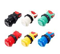 EG STARTS 6x American Style Standard Arcade Buttons Switchable Happ Type 30mm Push Button 187" (4.8mm) terminal for Jamma Mame Kit Parts (Each color of 1)