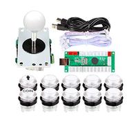 EG Starts Arcade DIY Kits Parts USB Encoder To PC Games 5Pin Joystick + 2x 24mm + 8x 30mm 5V LED Illuminated Push Buttons For Arcade PC Game Consoles Mame Raspberry pi 2 3 Controllers & White