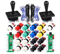 EG STARTS Classic Arcade Game DIY Part for Mame USB Cabinet 2x Zero Delay USB Encoder to PC Games + 2x 8 Way Joystick + 18x Arcade Push Button (Including 1p / 2p Start Buttons) Multiple Colour Kits