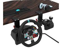 EG STARTS SIM Racing Wheel Stand Desk Mount, Heavy Duty Desk Clamp with 480-Pound Force, Compatible Logitech G25 G27 G29 G920 G923 Thrustmaster T248 T300RS T-GT TS-PC Black Metal Gaming Cockpit Shelf