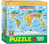 EG61005554 - Eurographics Puzzle 100 Pc - Illustrated World Map