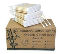 Egaageoi 1000 Count Bamboo Cotton Swabs - Eco-Friendly Cotton Buds with Wooden Sticks for Home Cleaning, Personal Ear Cleaning, Makeup Application, and Personal Hygiene - Perfect for Daily Use
