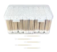 Egaageoi 800 Count Pointed Cotton Swabs - Double-Tipped Bamboo Cotton Buds for Precision Cleaning, Makeup, and Nail Art - Biodegradable and Sustainable for Ears, Nose, and Beauty Care