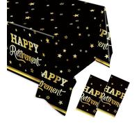 Egami 2pcs Retirement Tablecloth for Bladies and Gentlemen Retirement Party Supplies Decorations 108 inches x 54 inches for Retirement Party Supplies