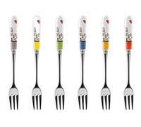 Egan 6 forks with coloured handles, Le Casette series, 15 x 2.3 x 1, multi-coloured, small