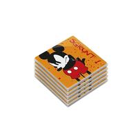 Egan Ceramic Enamel Coasters for Table Protector - Disney Kitchen Accessories and Home Decor - Hand Wash Only (Mickey Orange)