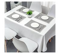 Egan Cotton Tablecloth - Modern Linen Blend Rectangular Cover for Parties & Kids' Birthdays - Solid Color Kitchen Decor - 140x160cm, Easy Care & Stain Resistant