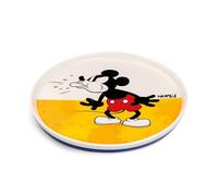 Egan Mickey Mouse 20cm Round Bone China Dessert Plate Microwave Dishwasher Safe Disney Collection (Yellow)