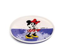 Egan Mickey Mouse Round Dessert Plate, 20 cm, Yellow, Bone China, Microwave and Dishwasher Safe, Disney Collection, Purple