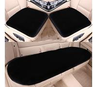 EGBANG 1 Set 3 pcs Soft Fluffy Auto Seat Cover Faux Wool Auto Front & Back Seat Pad Car Seat Cover Protector Cushion Soft Warm for Winter Mat Universal Fit (Black)